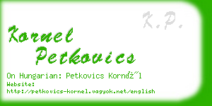 kornel petkovics business card